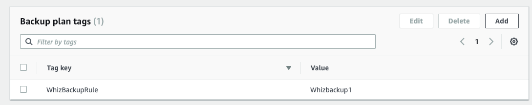 Backup plan tags