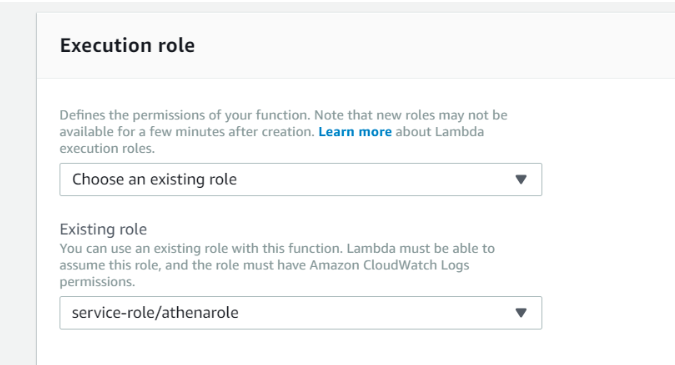 IAM Roles for AWS Lambda Function