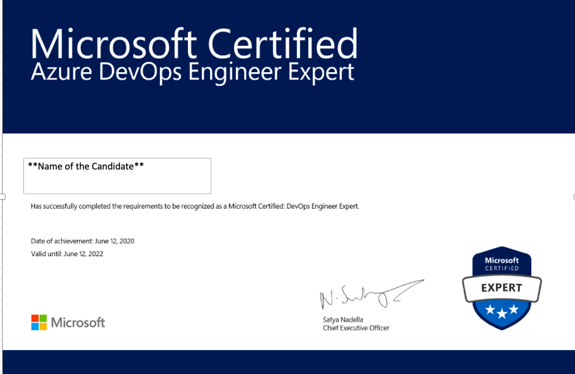 Azure DevOps Engineer Expert Certification