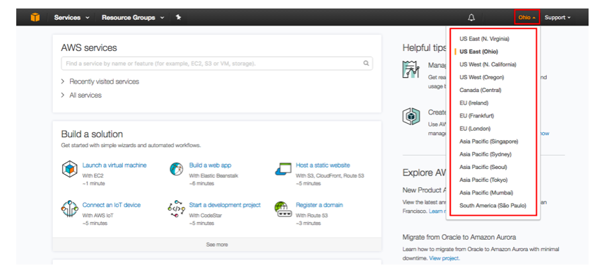 choosing AWS region