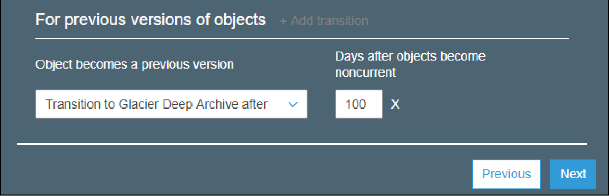 AWS S3 Bucket Lifecycle Rule - Transitions