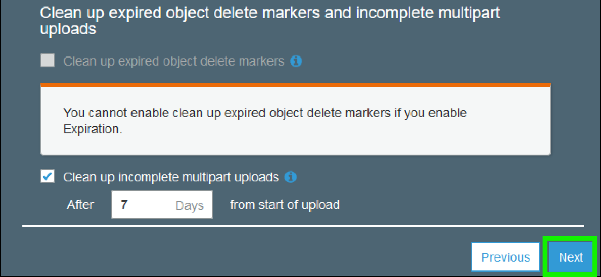 AWS S3 Bucket Lifecycle Rule - Expired Objects