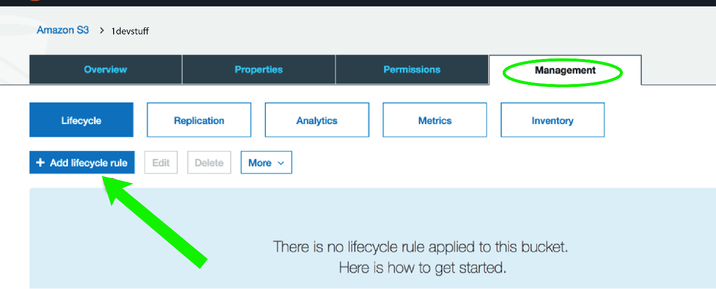 AWS S3 Bucket - Add Lifecycle Rule