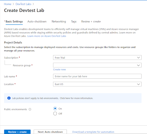 Azure DevTest Lab - azure cost optimization