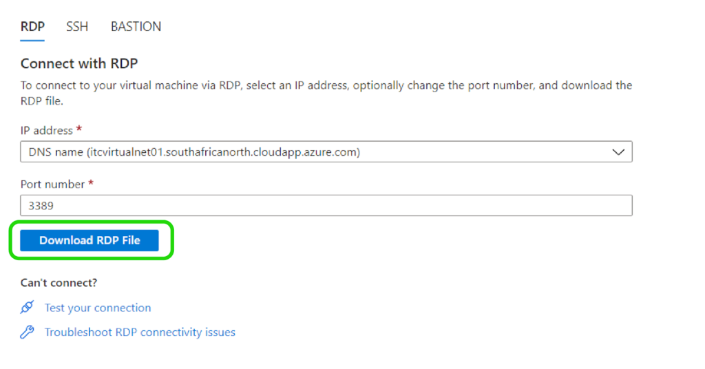 Opening Ports and Configuring Azure App Service - Connect with RDP