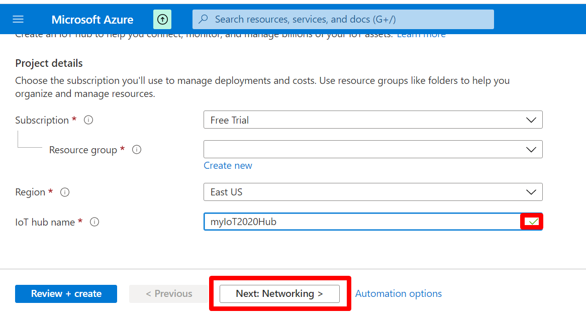 Pre-configuration in Azure IoT Hub - Creating an Azure Iot Hub