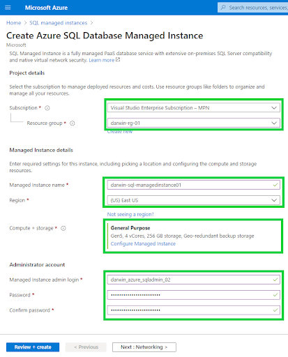 Azure SQL Managed Instance - Configure Managed Instance