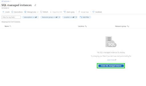 Azure SQL Managed Instance - Create SQL managed instance