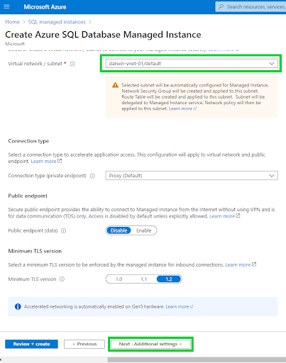 Azure-SQL-Managed-Instance-Virtual-Network-Additional-settings