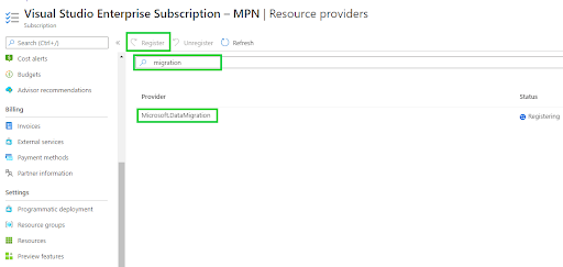 Create a Data Migration Service - Microsoft.DataMigration