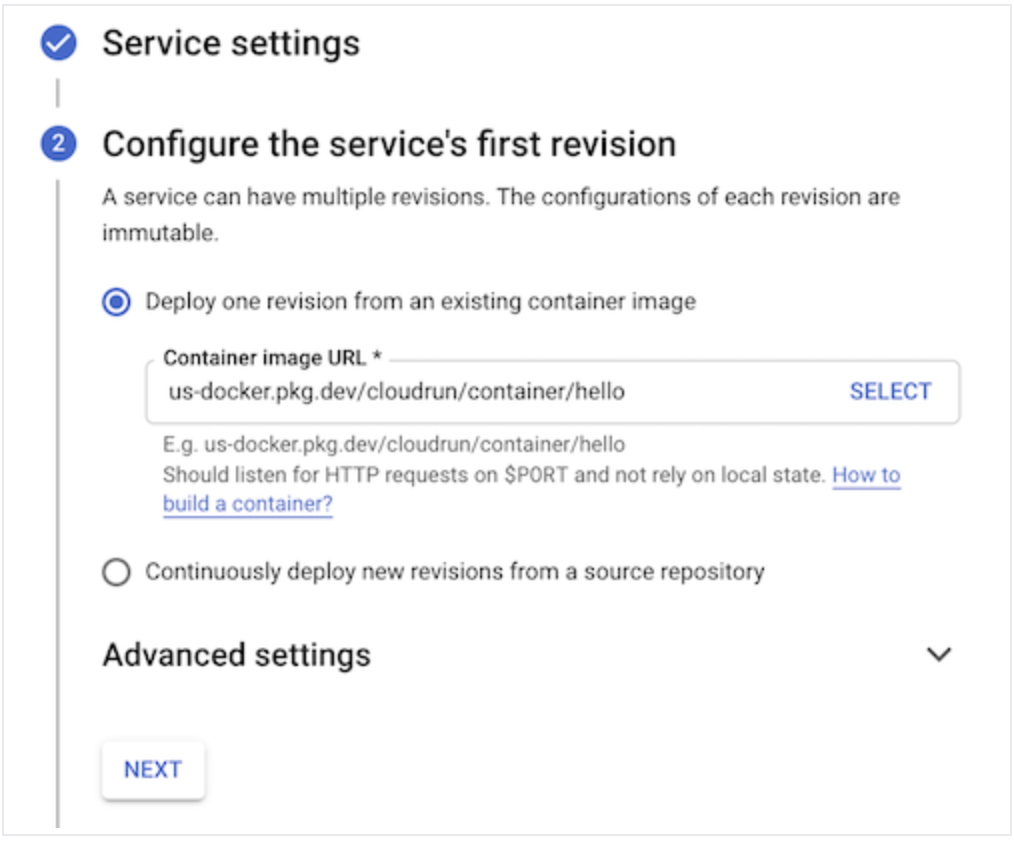 Steps for Deploying Sample Container to Google Cloud Run