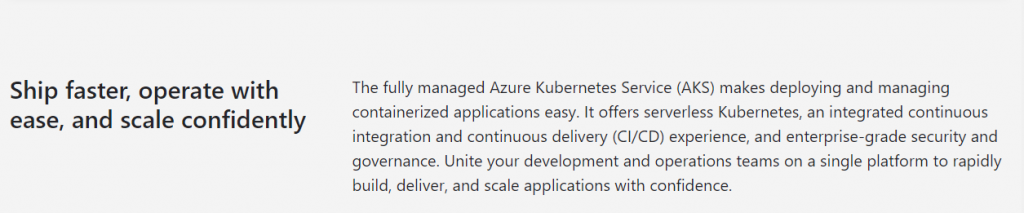 Microsoft Azure Kubernetes service
