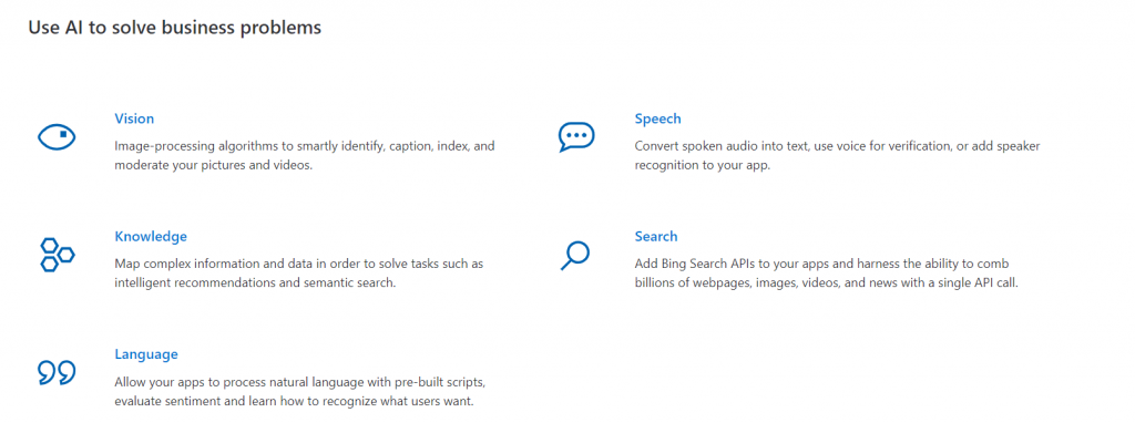 Microsoft Azure Cognitive Services for AI based apps