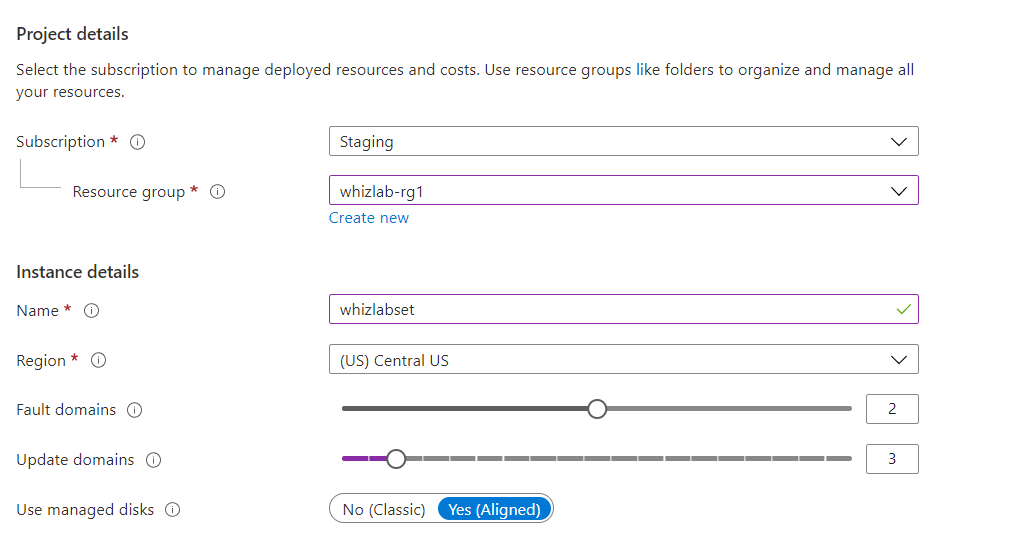 availability set creation microsoft azure