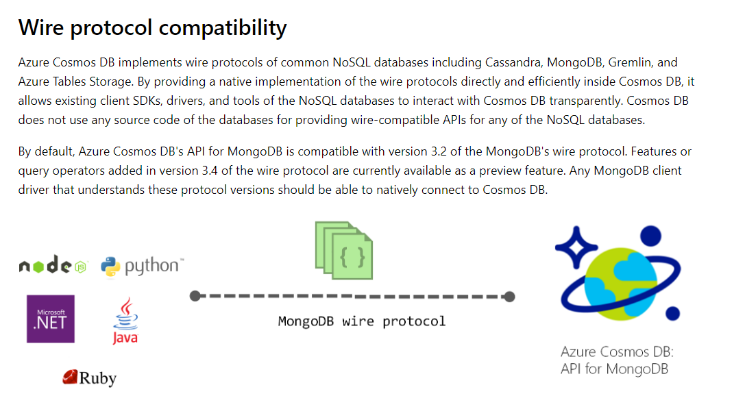 wire protocol compatibility microsoft azure