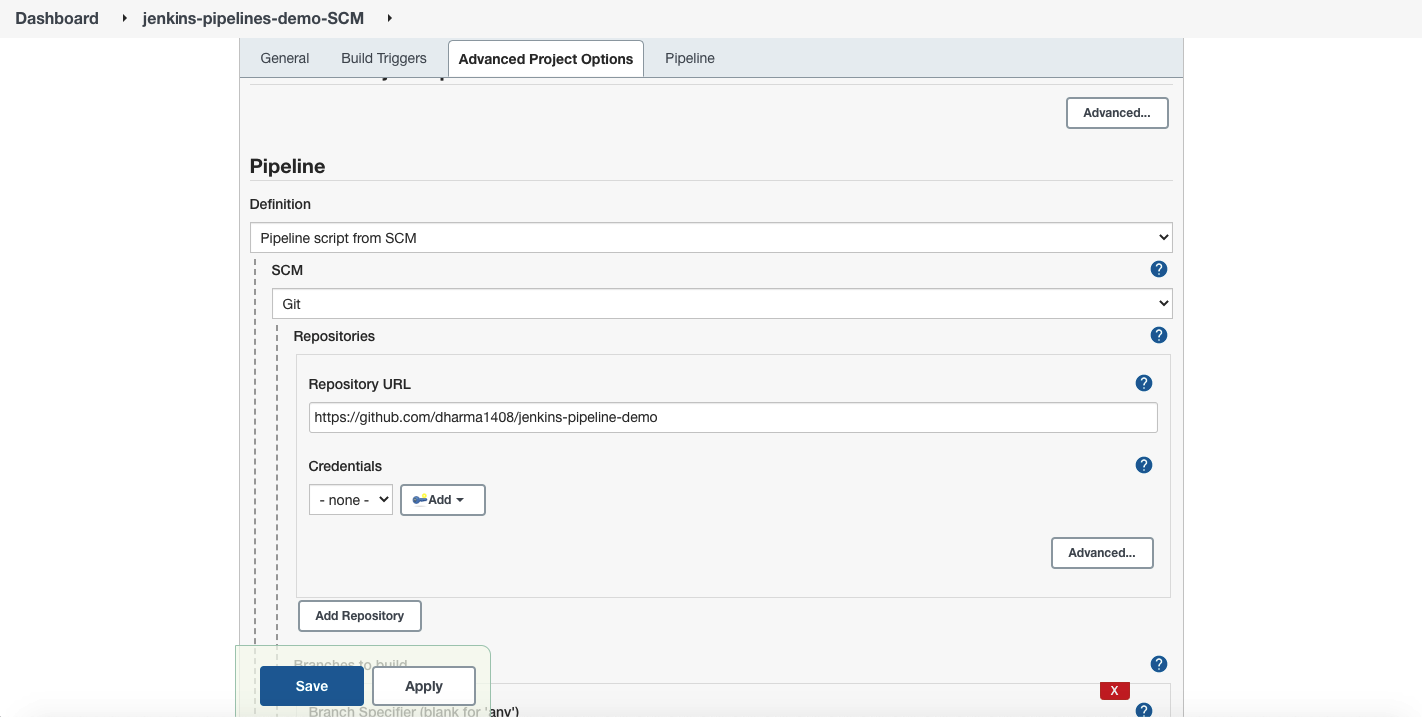 jenkins pipeline demo SCM