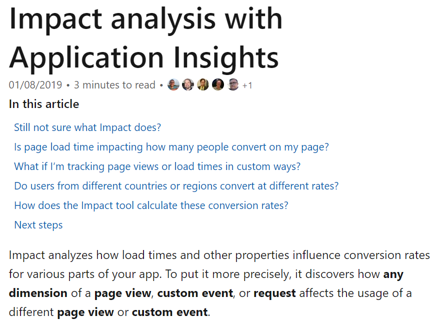 Azure Impact Analysis with Application Insights