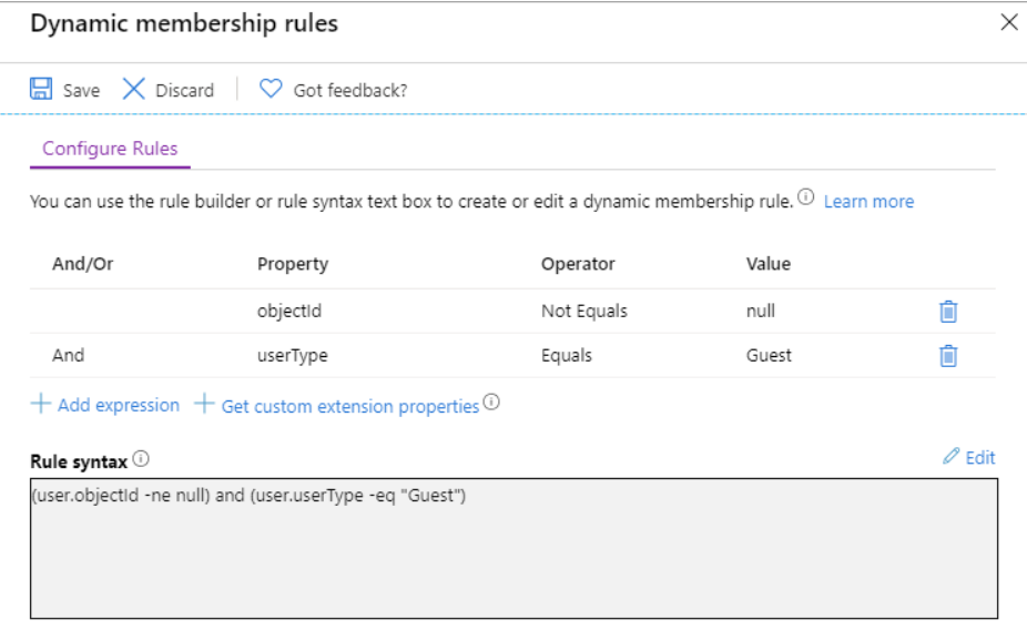 Dynamic membership rule in Microsoft 365