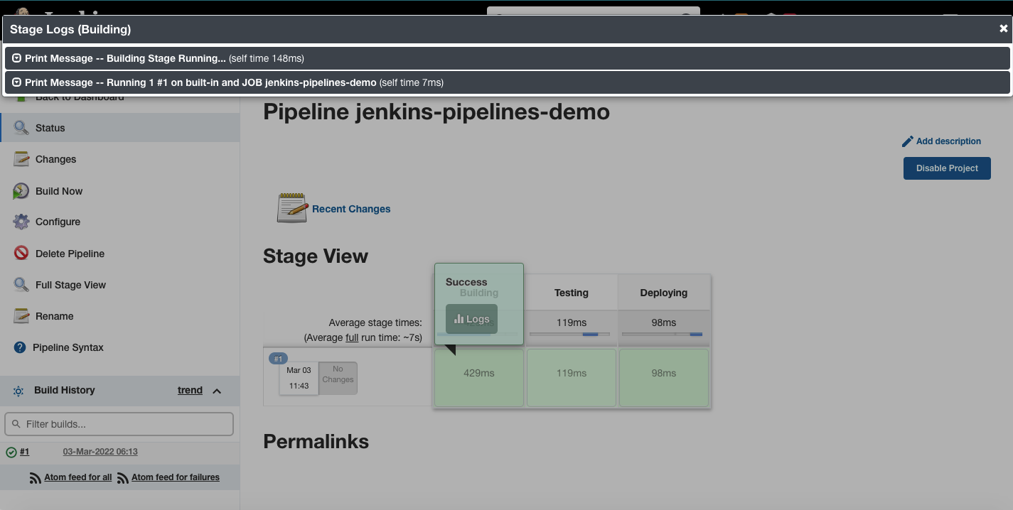 pipeline logs