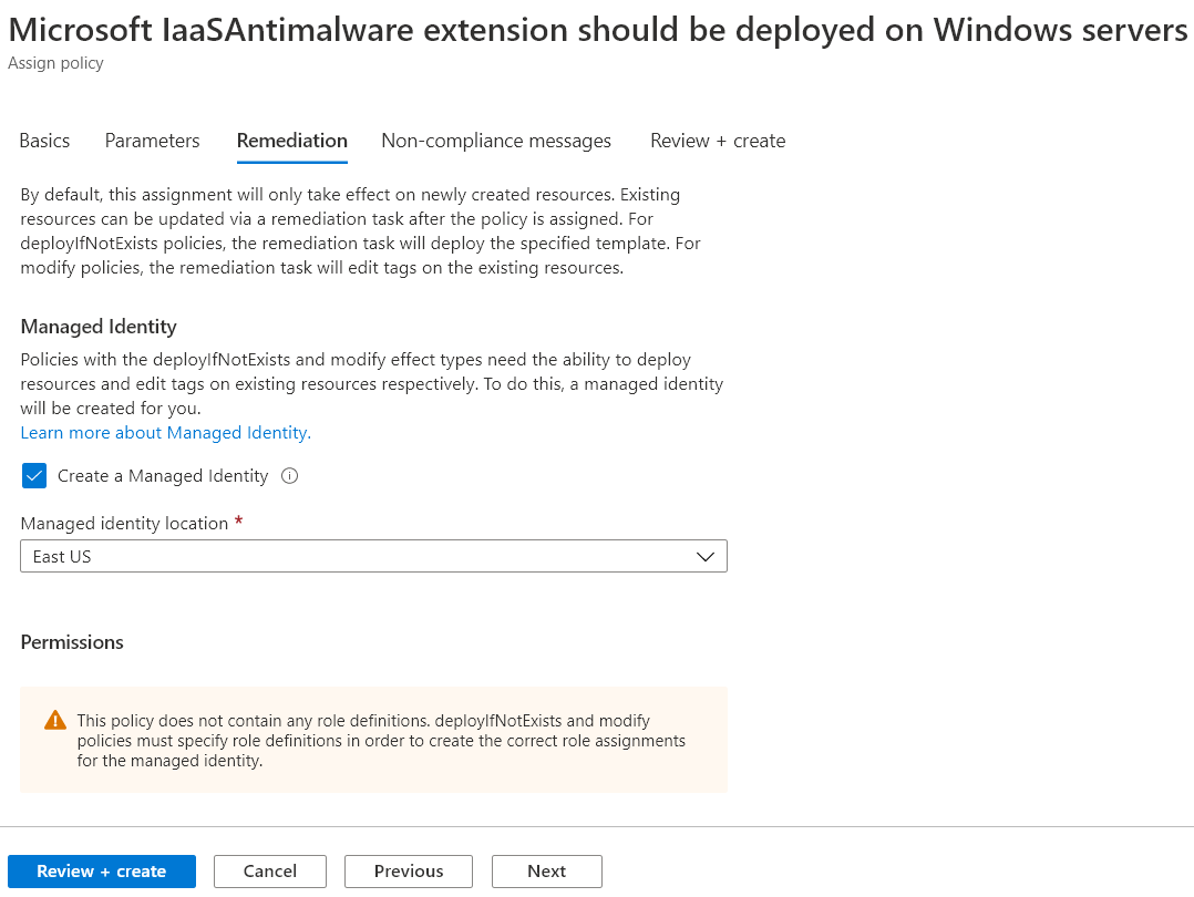 Microsoft IaaS Antimalware extension