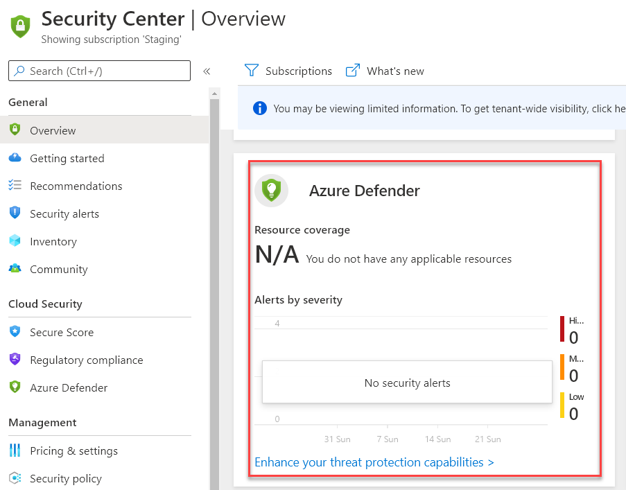 security center of azure defender