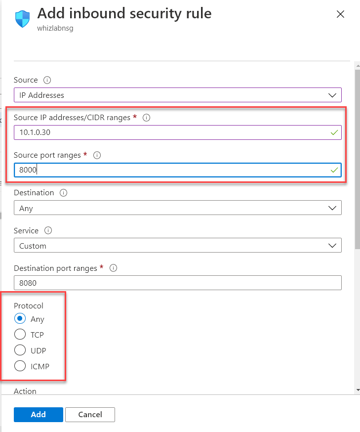 Microsoft 365 sc-900 adding inbound security rule