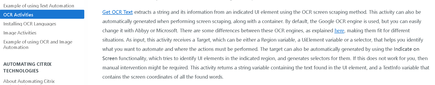 UiPath Get OCR Text