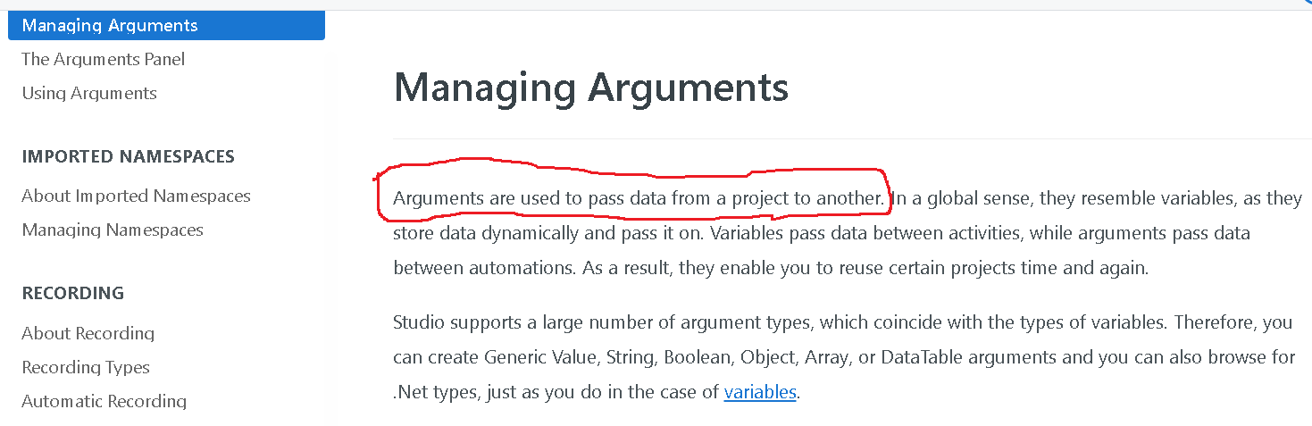 Managing Arguments UiPath