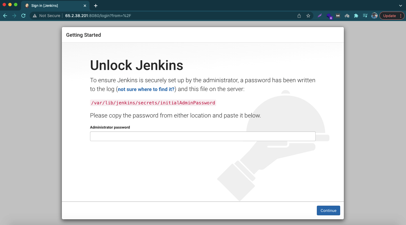 unlock jenkins page