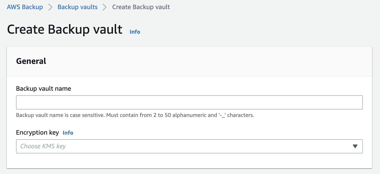 AWS Backup Vaults