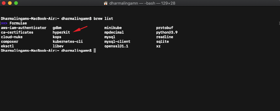 brew list cmd