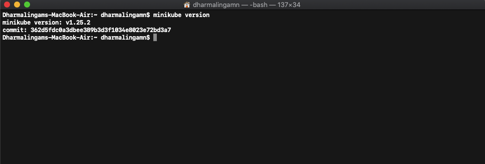 minikube version cmd