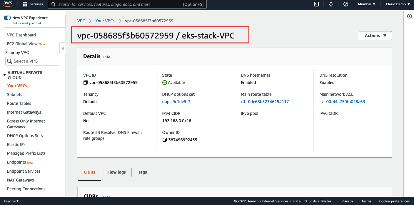 AWS VPC Created