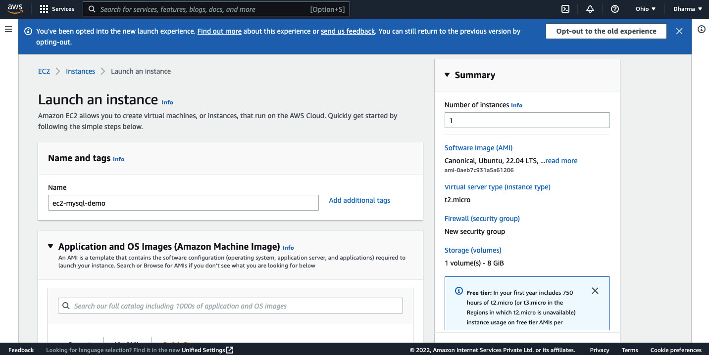 AWS launch instance1