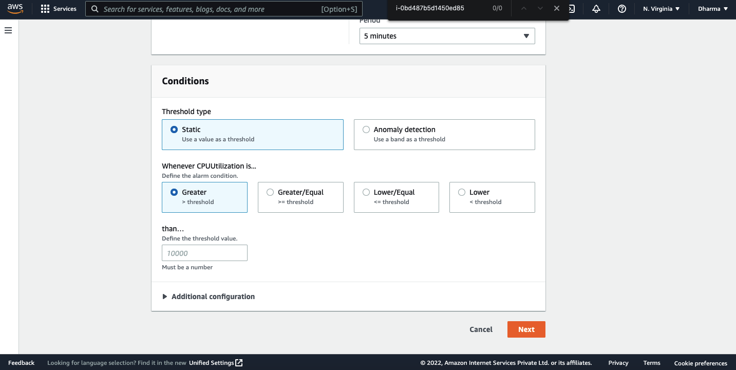 metric form in AWS