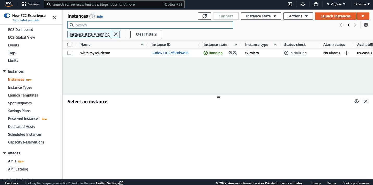 AWS running ec2