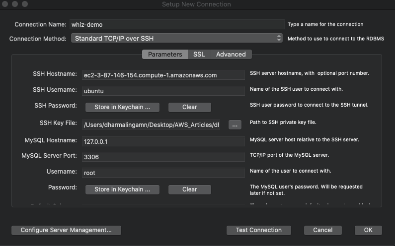 workbench ssh