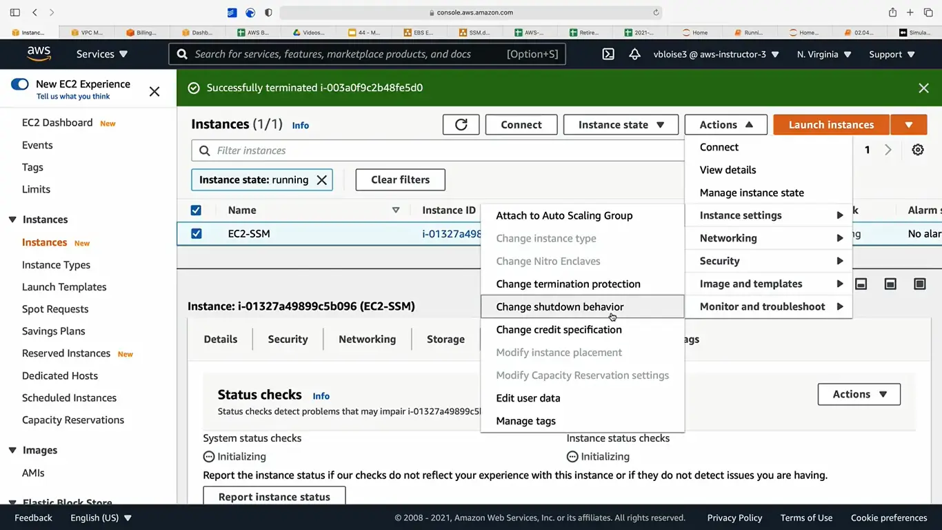 Properties of EC2 instance