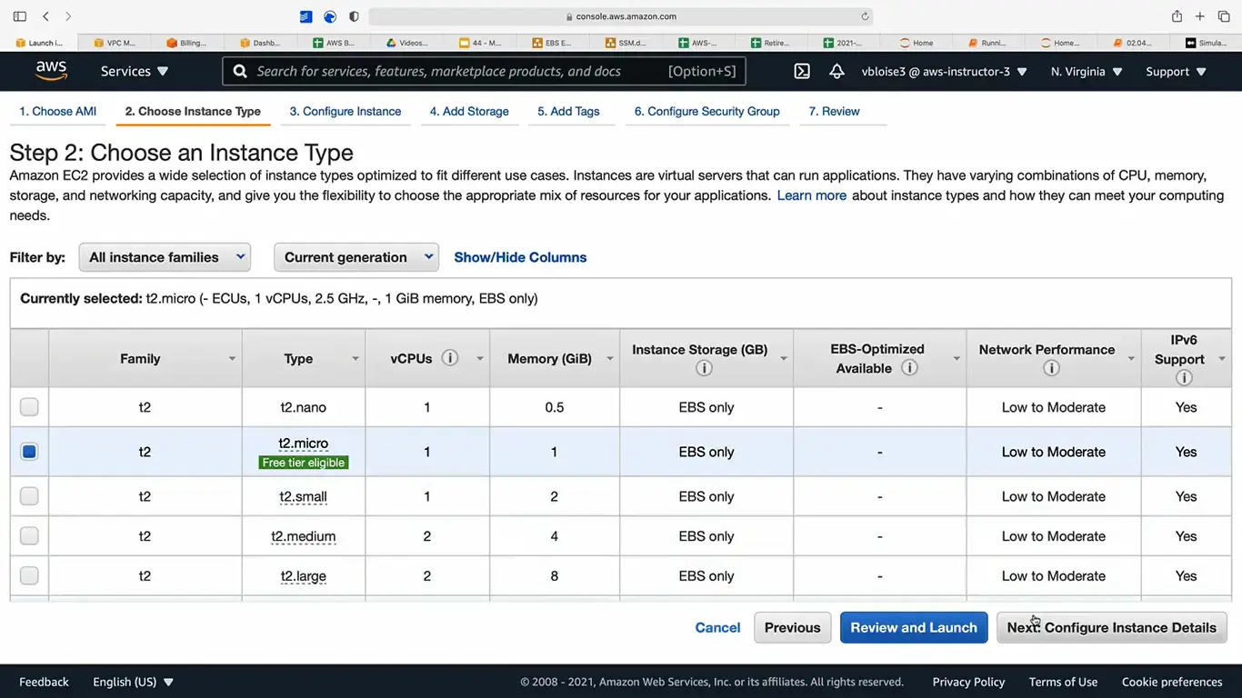 EC2 instance types