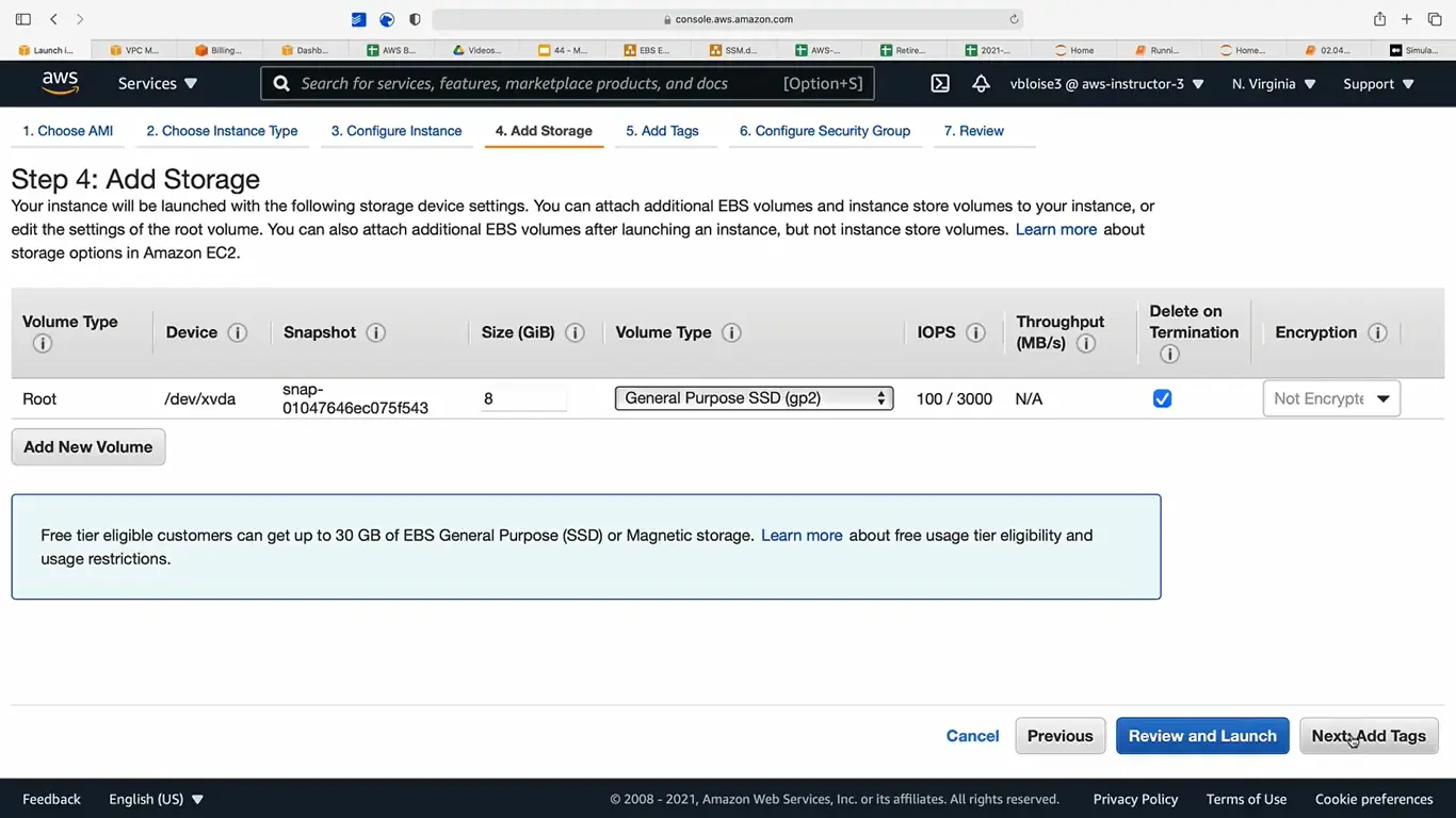 Storage EC2 instance