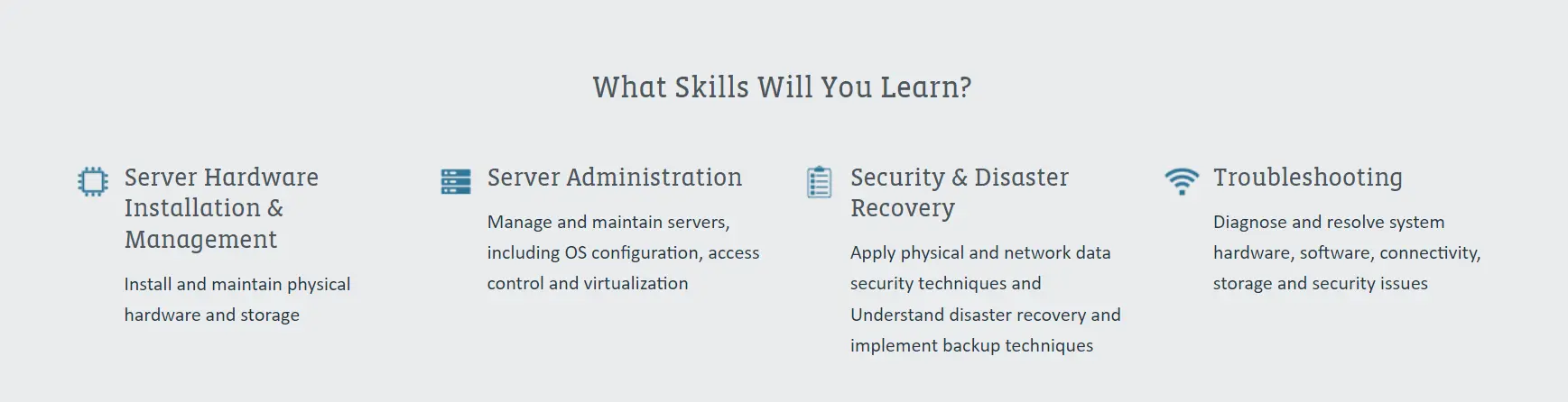 skillsets for CompTIA server+