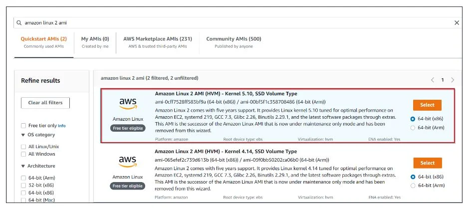 Launching two EC2 Instances