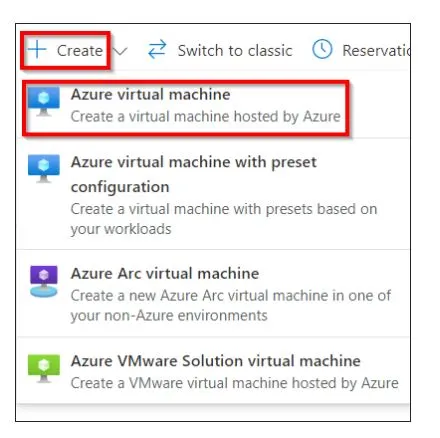 Azure vm