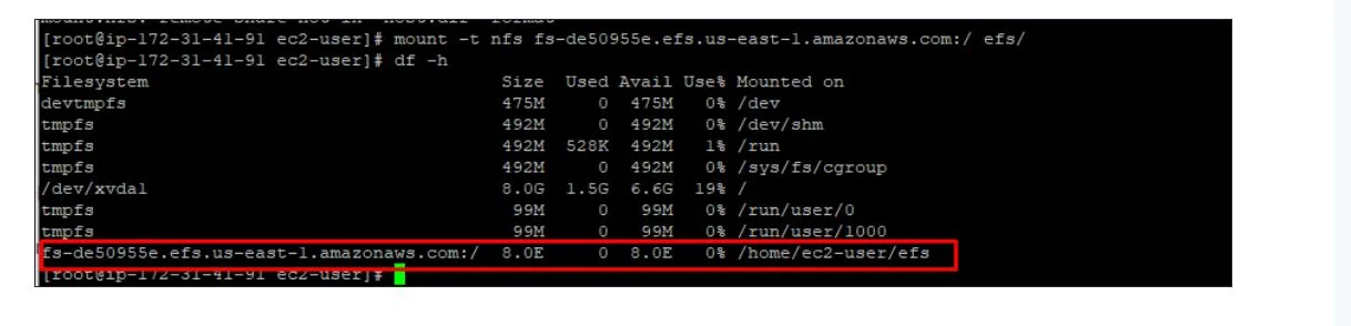 Mount the File System to MyEC2-2 Instance