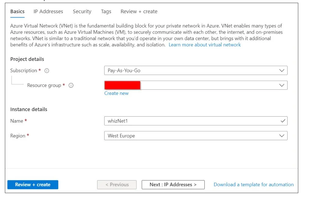 instance details