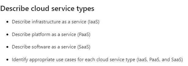 New Syllabus for Cloud service types