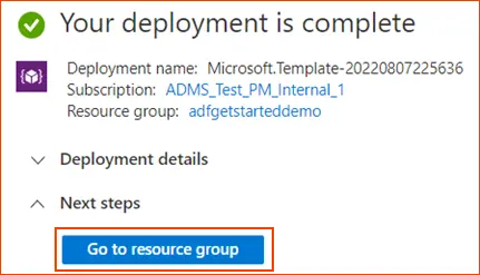 Azure data factory resource group