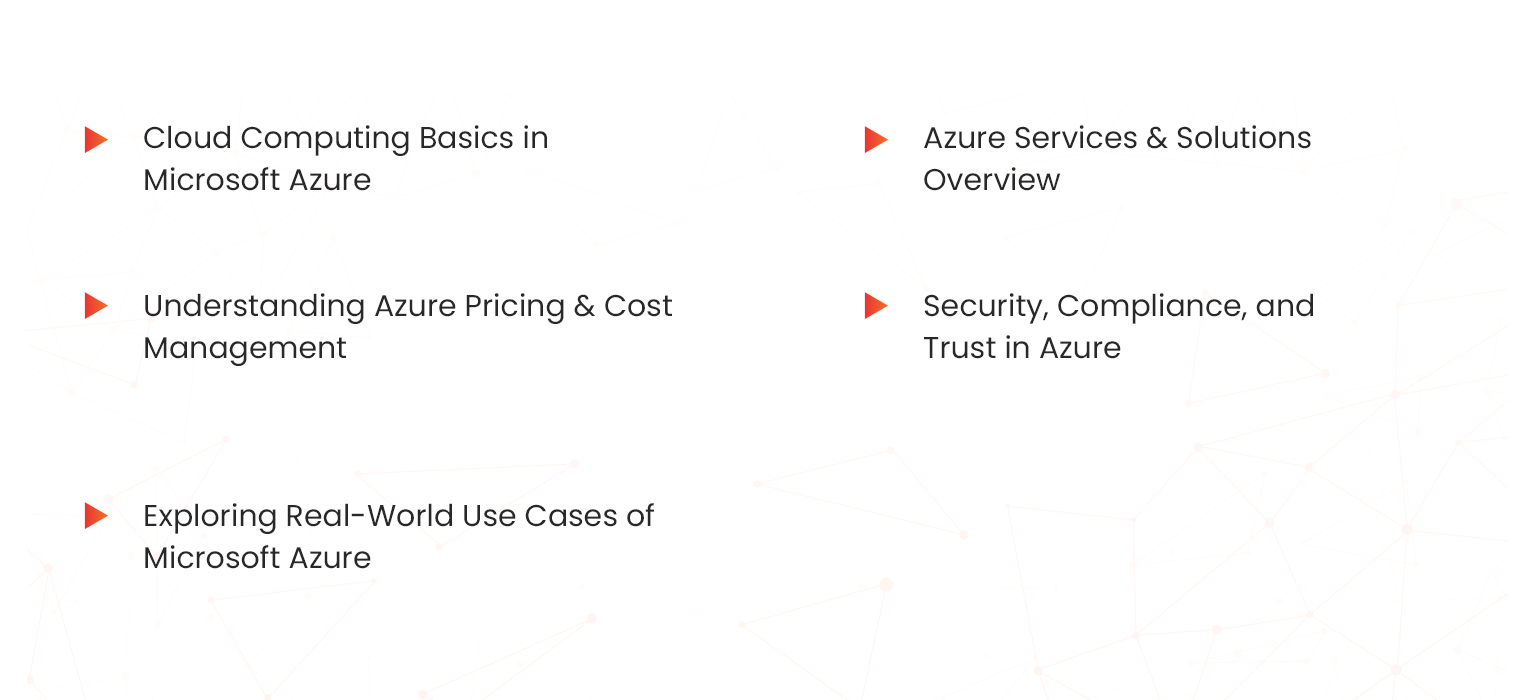 key concepts covered in az-900 practice course