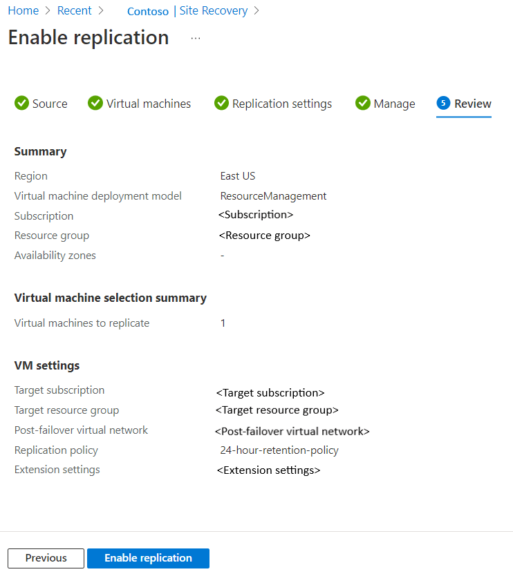 click enable replication