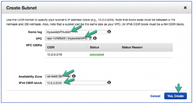 create subnet